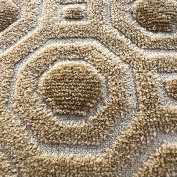 Y2K Wellesley Manor Geometric Sculpted Bath Towel Gold Green MCM Vibes Brazil - Picture 8 of 11